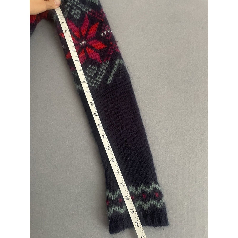 American Eagle Women M Sweater Mohair Wool Tunic Nordic Long Skinny Fairisle Y2K - Picture 10 of 13
